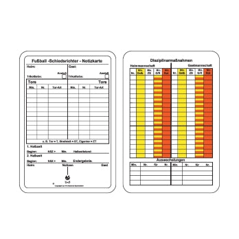 Fußball Spielnotizkarte gemäß DFB Onlinespielbericht - Like2Print